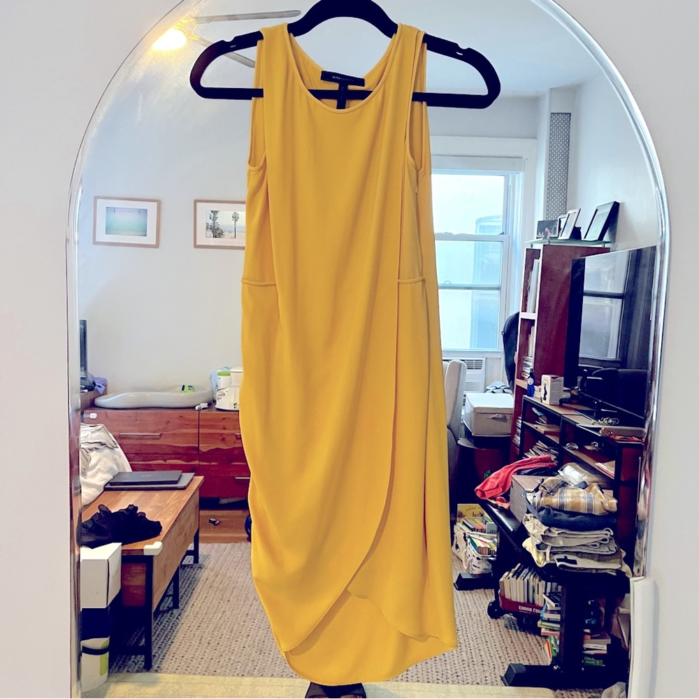 NWOT BCBG MaxAzria Draped Yellow Dress